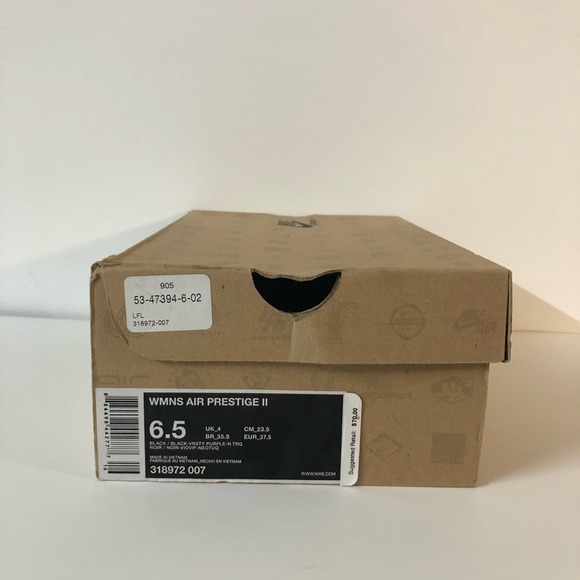 Nike Women's Black/Purple Air Prestige II (US 6.5) - Picture 12 of 14